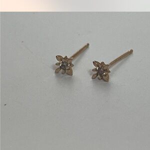 Gold Flower Stud Earrings